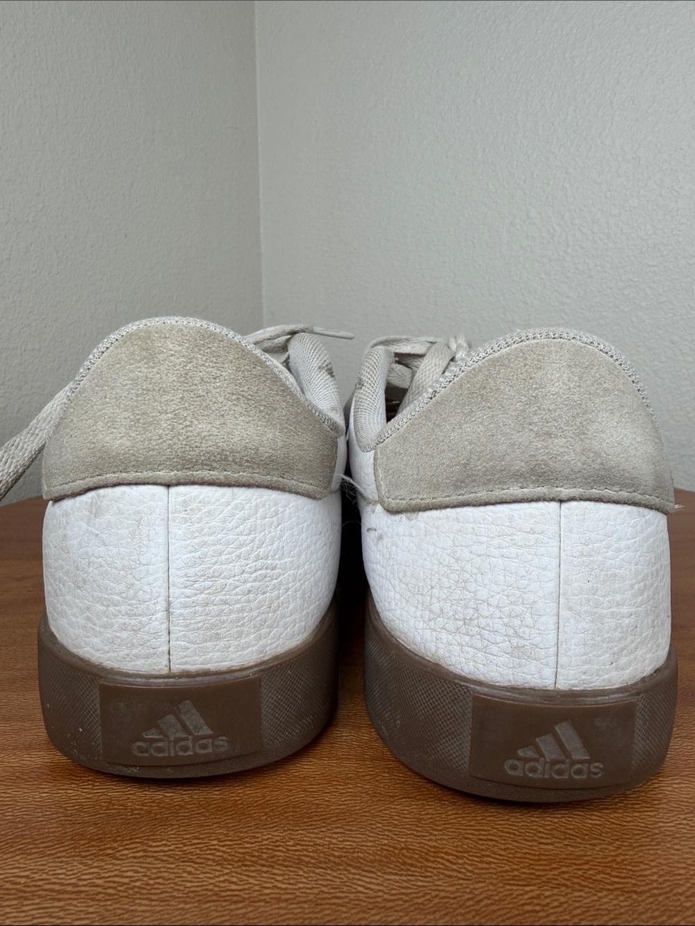 adidas Women’s VL Court 3.0 Sneaker White Black Gray Beat Up Size 7.5 - Picture 9 of 16